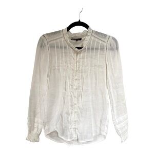 Quince Organic Textured Cotton Peasant Blouse Size XS